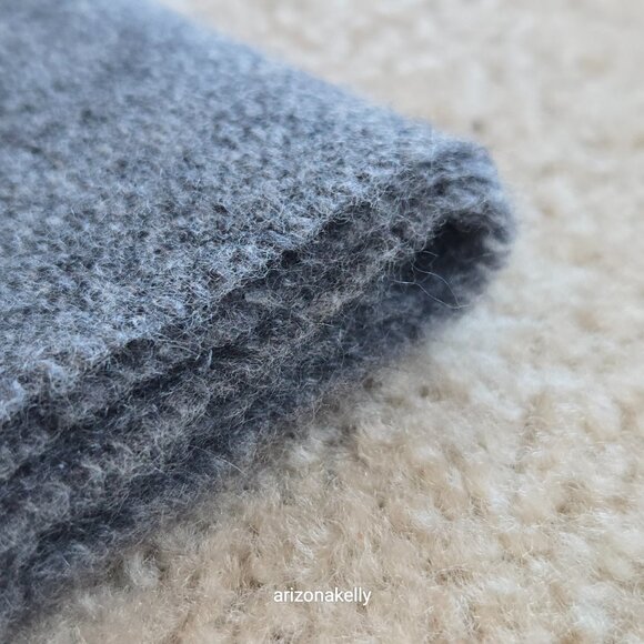NWOT Cashmere Dark Grey Woven Scarf - Picture 7 of 8